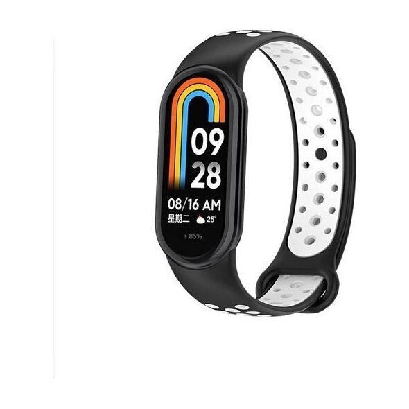 Beline Beline Pasek Mi Band 8 Design Czarno-Biały /Black-White