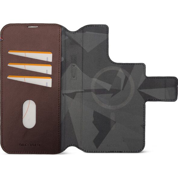 Decoded Decoded Leather MagSafe Modu Wallet iP 14 Pro Chocolate Brown