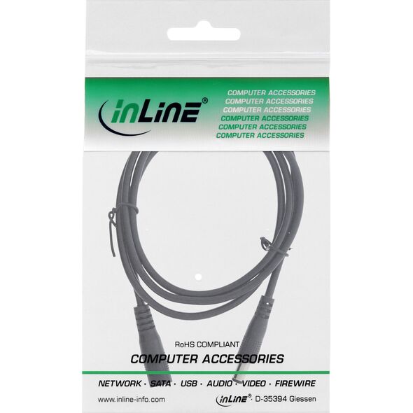 Kabel zasilający InLine InLine® DC extension cable, DC plug male/female 5.5x2.1mm, 1m