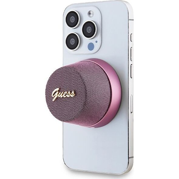 Guess Głośnik Bluetooth Guess Magnetic Script Metal - różowy