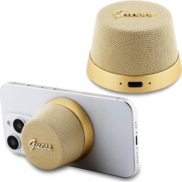 Guess Głośnik Bluetooth Guess Magnetic Script Metal - złoty