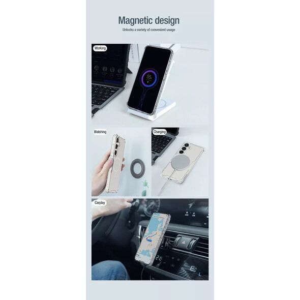 Nillkin Etui Nillkin Nature Pro pancerne z magnetycznym ringiem do Samsung Galaxy S24+ - białe