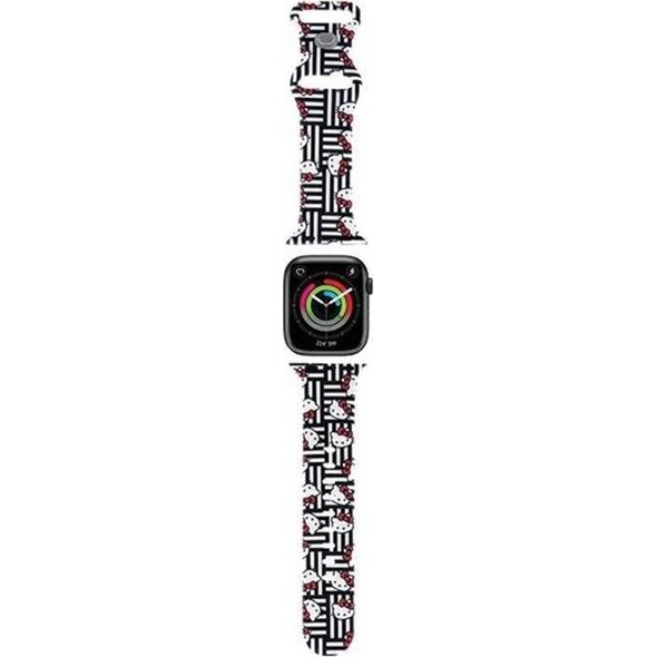 Hello Kitty Hello Kitty Silicone Heads & Stripes - Pasek do Apple Watch 38/40/41 mm (czarny)