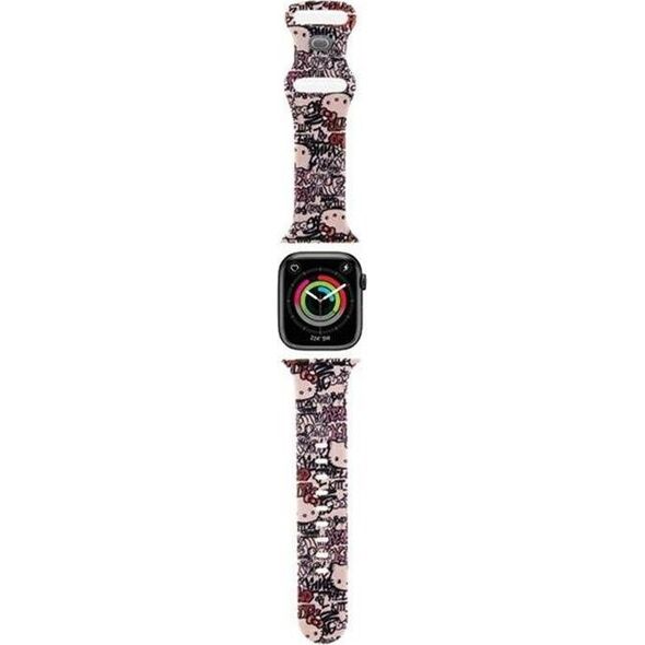 Hello Kitty Hello Kitty Silicone Tags Graffiti - Pasek do Apple Watch 38/40/41 mm (różowy)