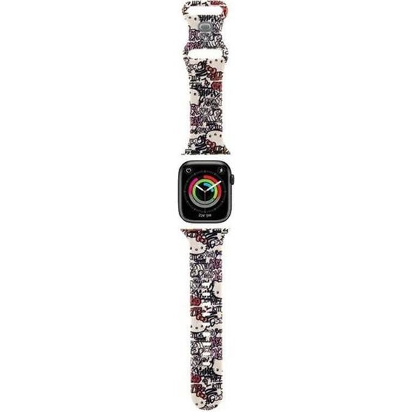Hello Kitty Hello Kitty Silicone Tags Graffiti - Pasek do Apple Watch 38/40/41 mm (beżowy)