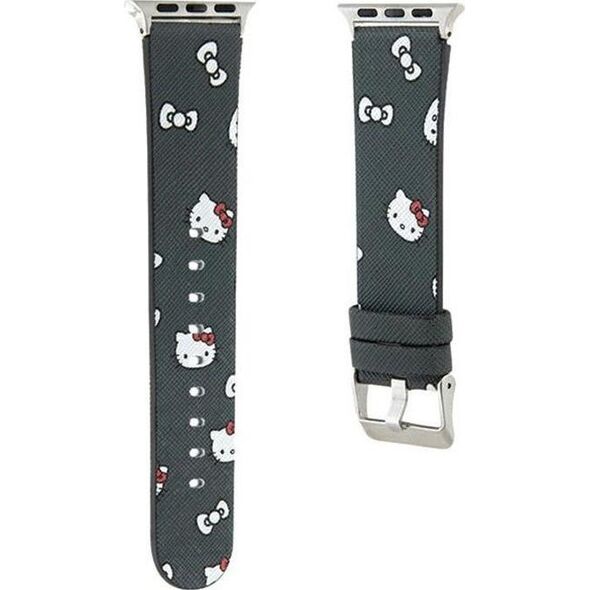 Hello Kitty Hello Kitty Heads & Bows Pattern - Pasek do Apple Watch 38/40/41 mm (czarny)
