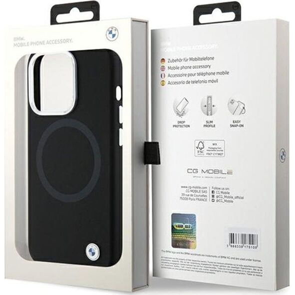 BMW BMW Signature Liquid Silicone MagSafe - Etui iPhone 15 Pro (czarny)
