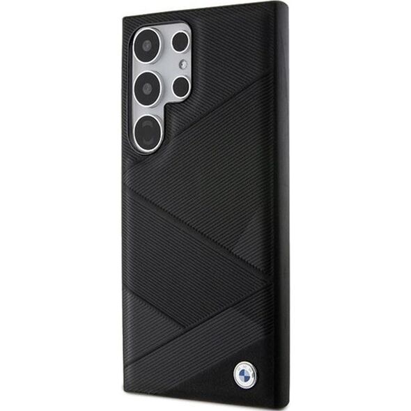 BMW BMW Signature Leather Crossing Lines Pattern - Etui Samsung Galaxy S24 Ultra (czarny)