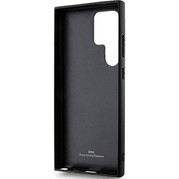 BMW BMW Signature Leather Crossing Lines Pattern - Etui Samsung Galaxy S24 Ultra (czarny)