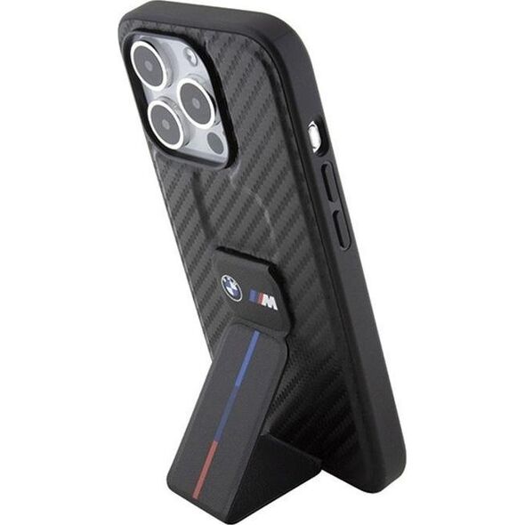 BMW BMW Grip Stand Smooth & Carbon - Etui iPhone 15 Pro (czarny)
