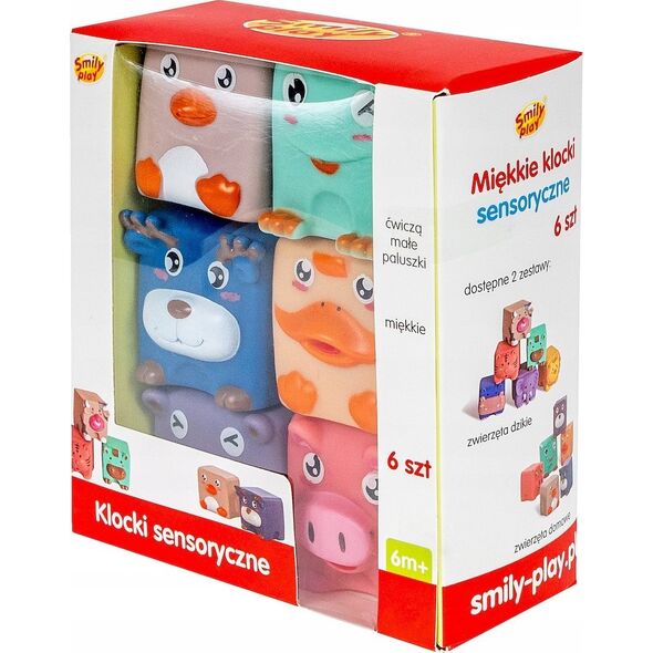 Smily Play Miękkie klocki sensoryczne 6 sztuk