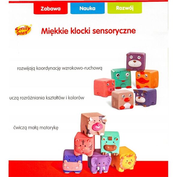Smily Play Miękkie klocki sensoryczne 6 sztuk