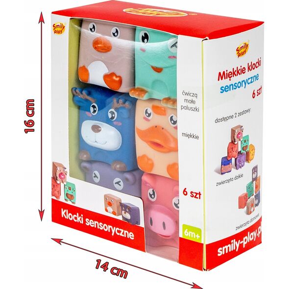 Smily Play Miękkie klocki sensoryczne 6 sztuk