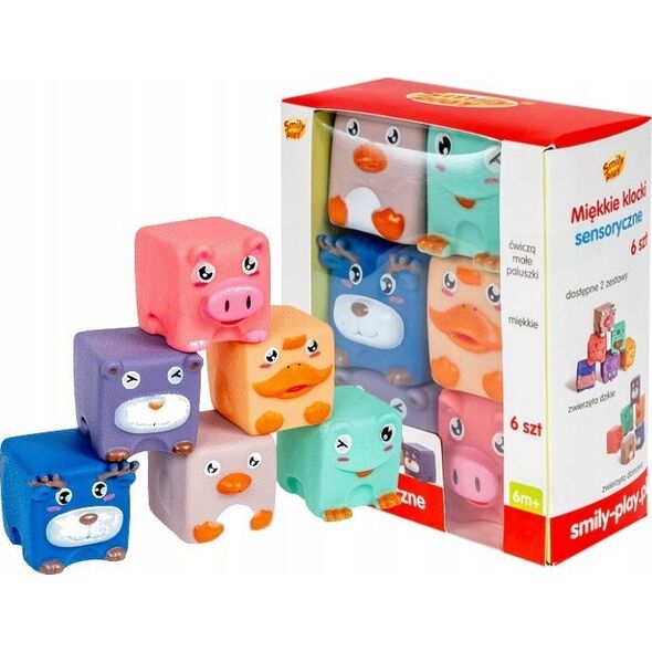 Smily Play Miękkie klocki sensoryczne 6 sztuk