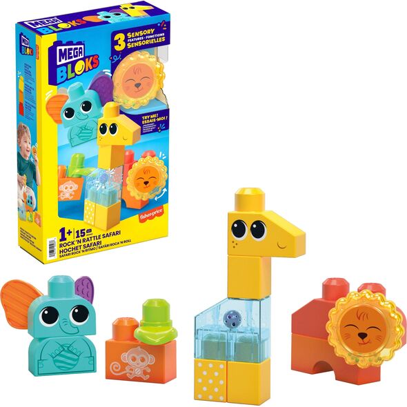XXX_MegaBloks (Mega Bloks) Klocki Mega Aktywizujące zwierzątka z dżungli 15 elementów