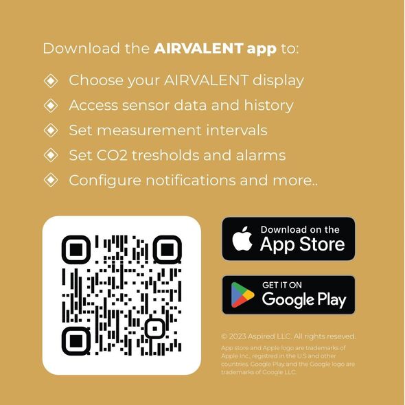 SMART HOME AIR QUALITY SENSOR/GOLD/BLACK AIRV-ELEG AIRVALENT