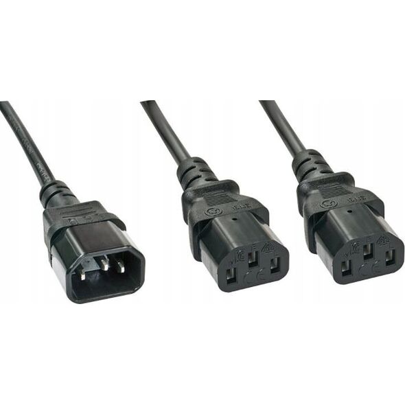 Kabel zasilający Lindy CABLE POWER C14 TO 2 X C13/1M 30363 LINDY