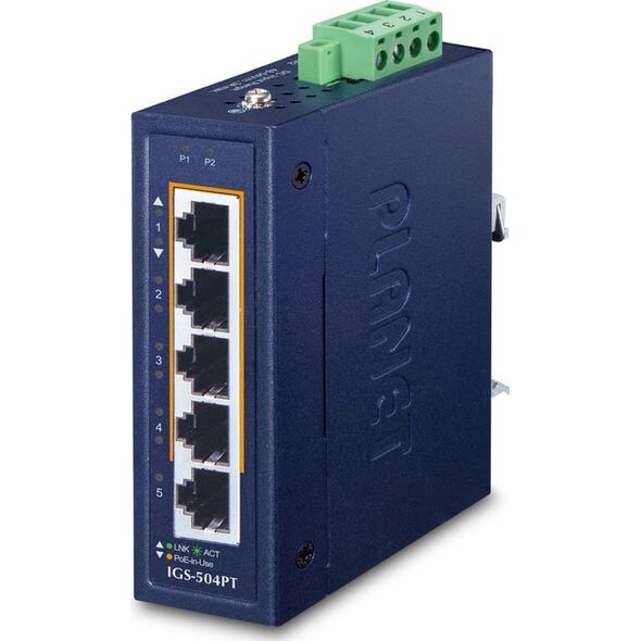 Switch Planet PLANET 10/100/1000T 802.3at PoE + Nie zarządzany Gigabit Ethernet (10/100/1000) Obsługa PoE Niebieski