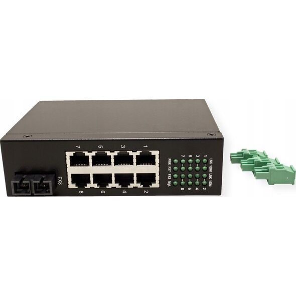 Switch Roline Przemysłowy przełącznik ROLINE 7x RJ-45, 1x SC, niezarządzalny