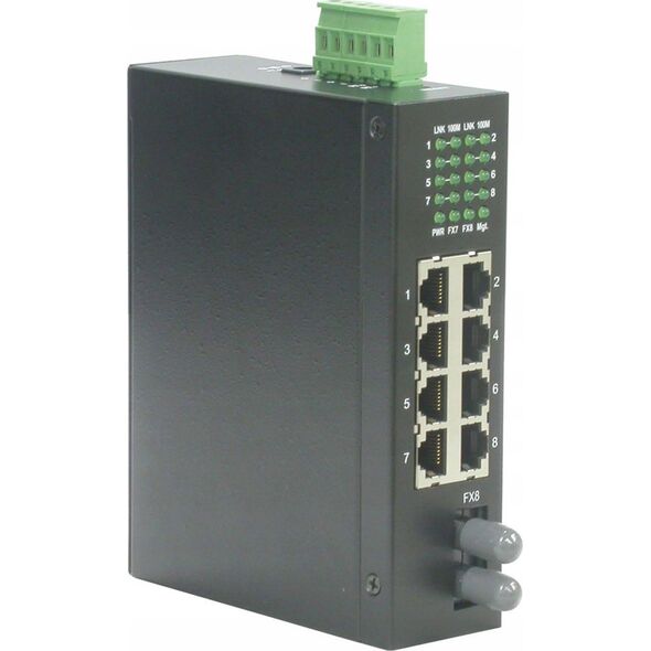 Switch Roline ROLINE Industriele Switch 7x RJ-45, 1x ST, niezarządzalny