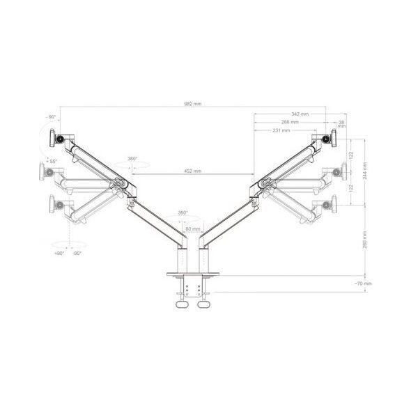 Hagor Uchwyt biurkowy na 2 monitory 15" - 27" (8716)