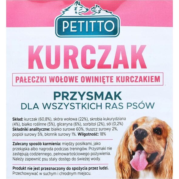 PETITTO PETITTO Pałeczki owinięte kurczakiem 500G