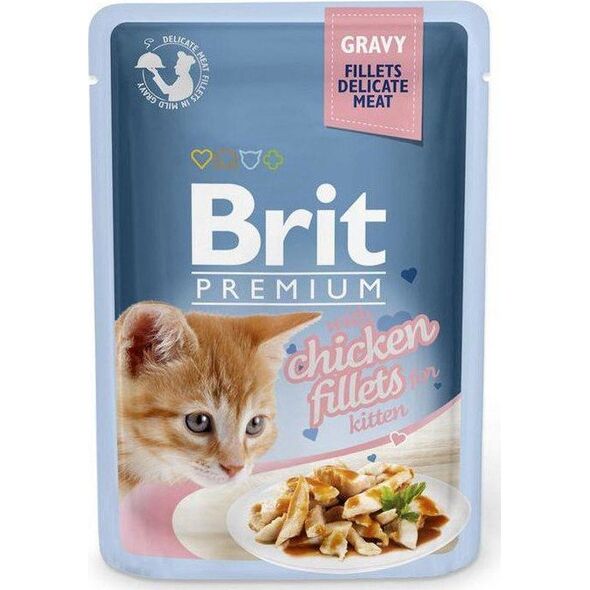 Brit Brit karma mokra kawałki z kurczakiem dla kociąt 85g