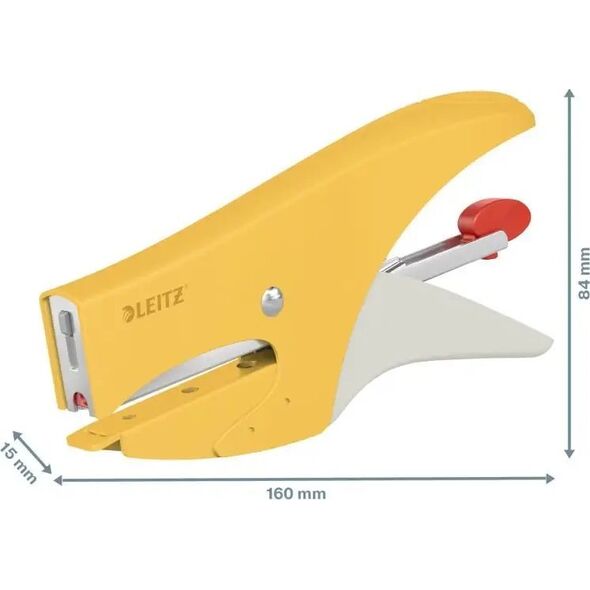 Zszywacz Leitz Leitz 56450019, 15 sheets, Yellow, Flat clinch, 150x P2 (No. 10), Metal, 80 g/m²
