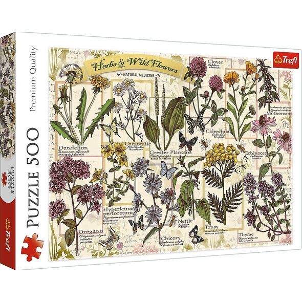 Trefl Puzzle 500el Zielnik: Zioła lecznicze 37478 Trefl