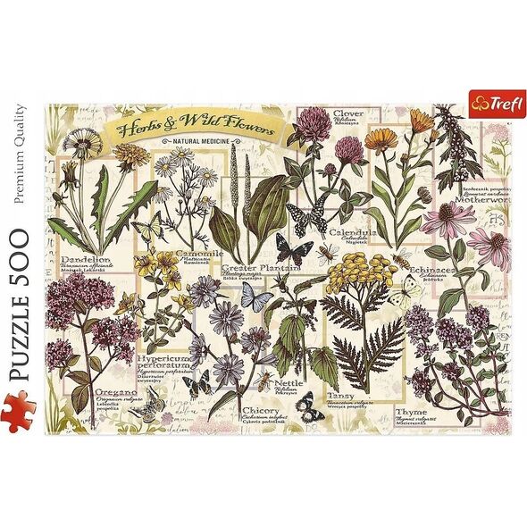 Trefl Puzzle 500el Zielnik: Zioła lecznicze 37478 Trefl
