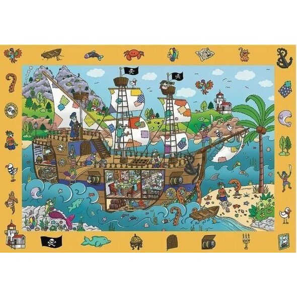 Trefl PUZZLE 100 Obserwacyjne SpyGuy-StatekPiracki 15594