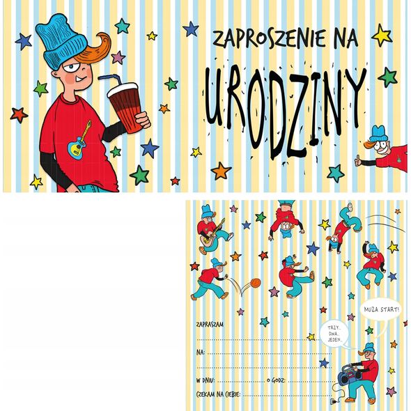 HENRY Zaproszenie Urodziny - Chłopak (5szt)