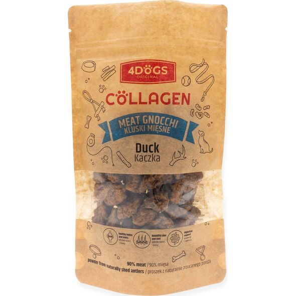 4DOGS 4DOGS KLUSKI Z KACZKĄ Z DODATKIEM POROŻA  100g