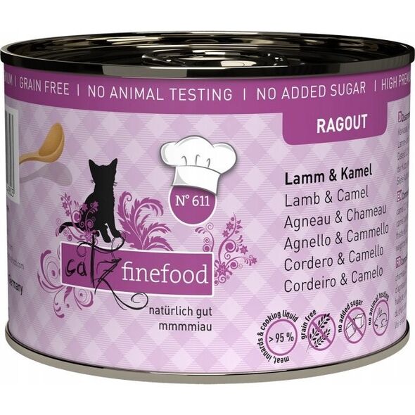 Catz Finefood Catz Finefood Ragout N.611 Jagnięcina i Wielbłąd puszka 190g