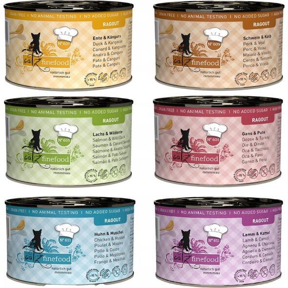 Catz Finefood Catz Finefood Ragout N.611 Jagnięcina i Wielbłąd puszka 190g