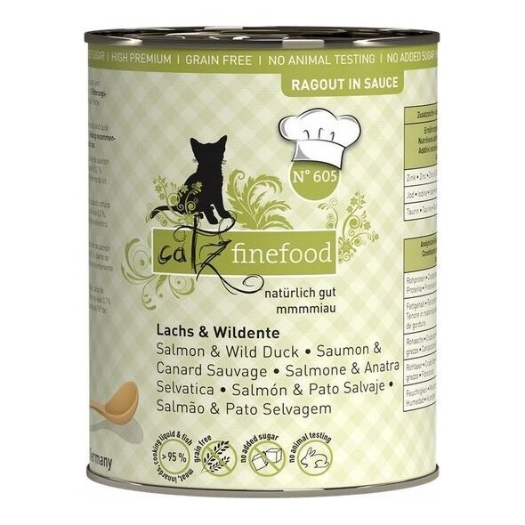 Catz Finefood Catz Finefood Ragout N.605 Łosoś i Dzika Kaczka puszka 380g