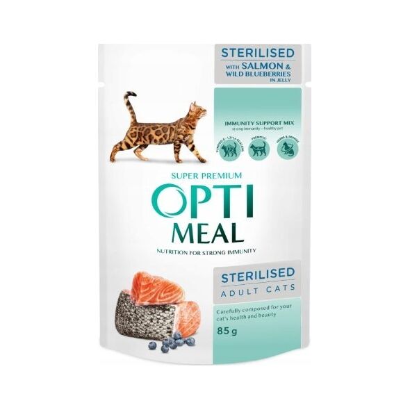 Synteza OPTIMEAL KOT sasz.85g STERILISED ŁOSOŚ    BORÓWKA