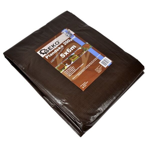 Plandeka Geko Plandeka 6x12m extra gruba/brązowa 200G (1)