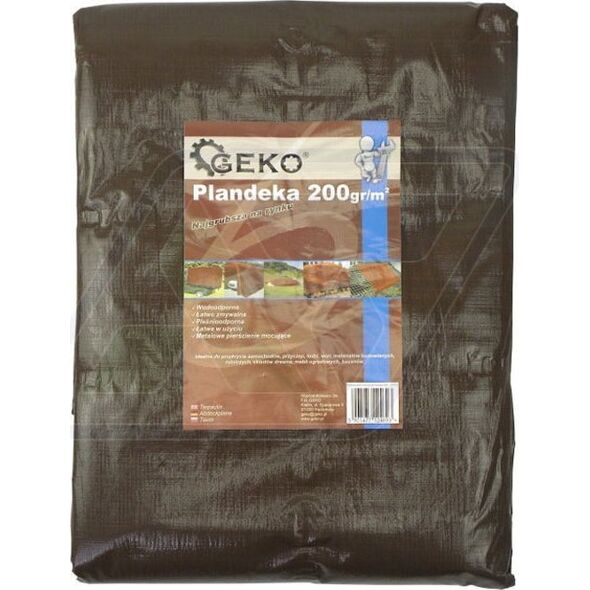Plandeka Geko Plandeka 6x12m extra gruba/brązowa 200G (1)
