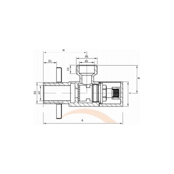 Invena Invena zawór kątowy z głowicą ceramiczną 1/2x3/4" ZW-43-020