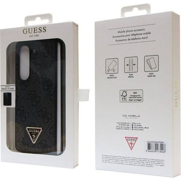 Guess Guess GUHCZFD5P4TDPK F946 Z Fold5 czarny/black hardcase Leather 4G Diamond Triangle