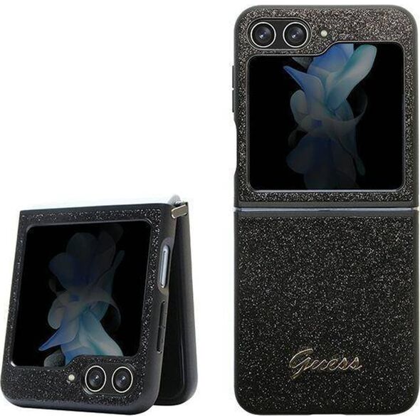 Guess Etui Guess GUHCZF5HGGSHK Samsung Galaxy Z Flip 5 hardcase Glitter Script czarny/black