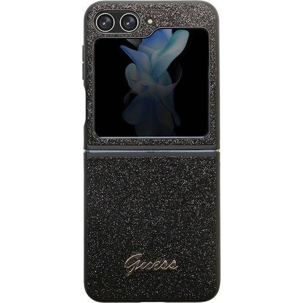 Guess Etui Guess GUHCZF5HGGSHK Samsung Galaxy Z Flip 5 hardcase Glitter Script czarny/black