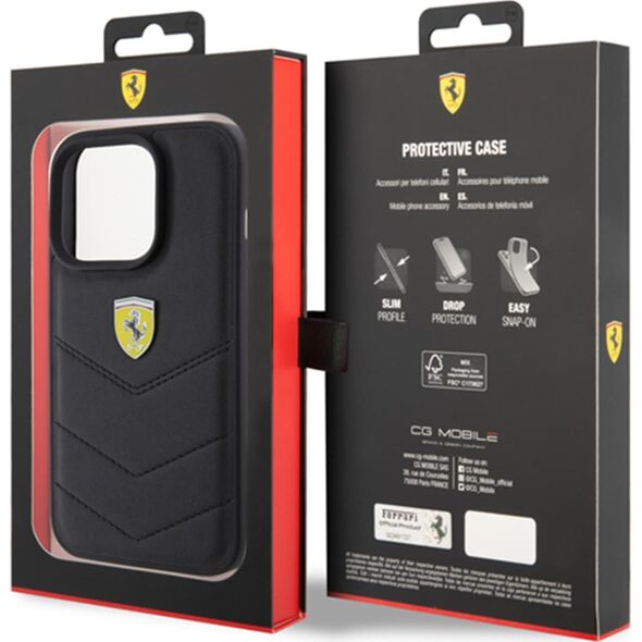 Ferrari Ferrari FEHCP15LRDUK iPhone 15 Pro 6.1" czarny/black hardcase Quilted Metal Logo