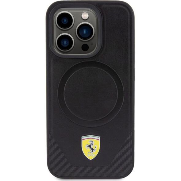 Ferrari Ferrari FEHMP15LPTEK iPhone 15 Pro 6.1" czarny/black hardcase Carbon Metal Logo MagSafe