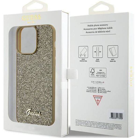 Guess Guess GUHCP15XPMSDGSD iPhone 15 Pro Max 6.7" złoty/gold hardcase Disco Metal Script