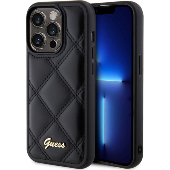 Guess Guess GUHCP15XPSQSQSK iPhone 15 Pro Max 6.7" czarny/black hardcase Quilted Metal Logo