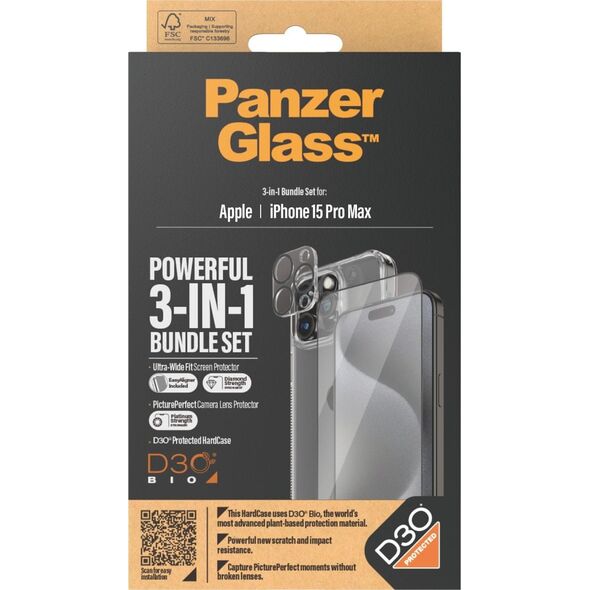 PanzerGlass PanzerGlass iPhone 15 Pro Max 3-in-1 Pack
