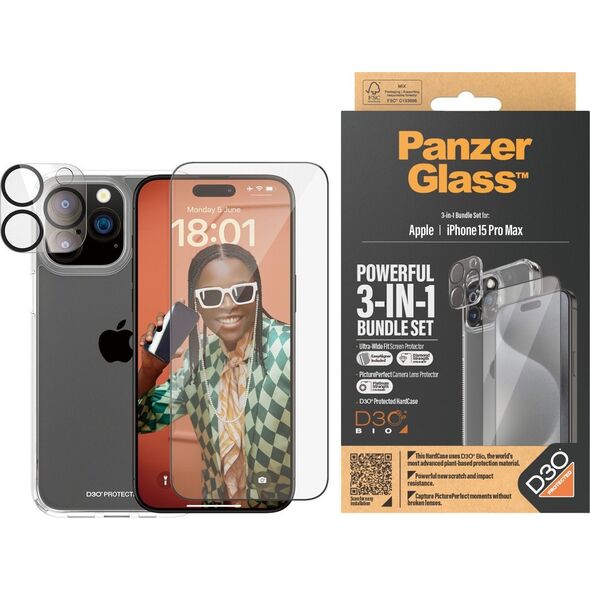 PanzerGlass PanzerGlass iPhone 15 Pro Max 3-in-1 Pack