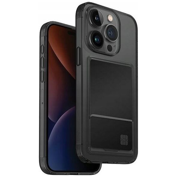 Uniq UNIQ etui Air Fender ID iPhone 15 Pro 6.1" szary/smoked grey tinted Cardslot